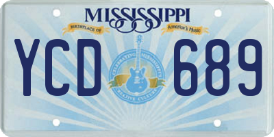 MS license plate YCD689