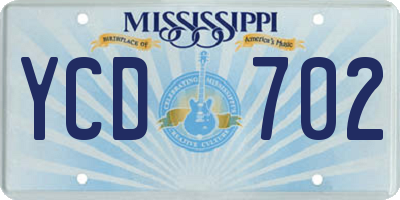 MS license plate YCD702
