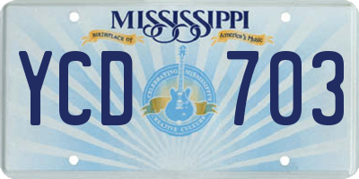 MS license plate YCD703