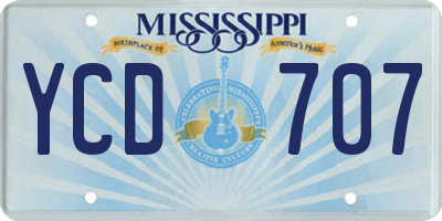 MS license plate YCD707