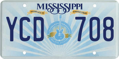 MS license plate YCD708