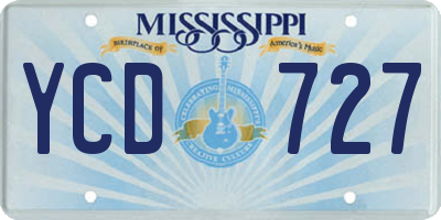 MS license plate YCD727
