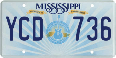 MS license plate YCD736