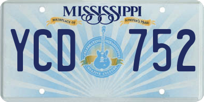 MS license plate YCD752