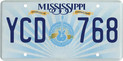 MS license plate YCD768