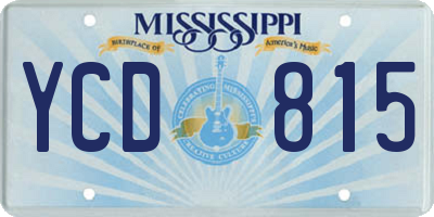 MS license plate YCD815