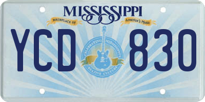 MS license plate YCD830