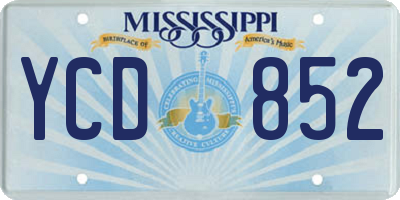 MS license plate YCD852