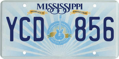 MS license plate YCD856
