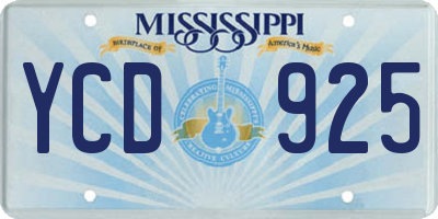 MS license plate YCD925