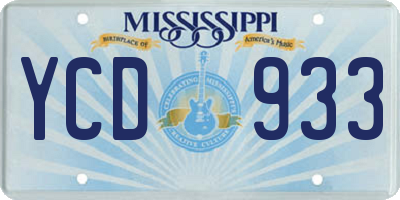 MS license plate YCD933
