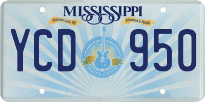 MS license plate YCD950