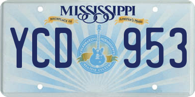 MS license plate YCD953