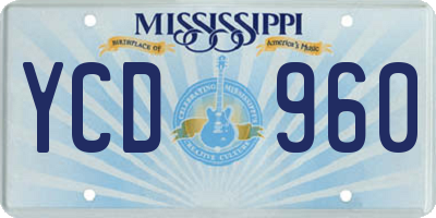 MS license plate YCD960