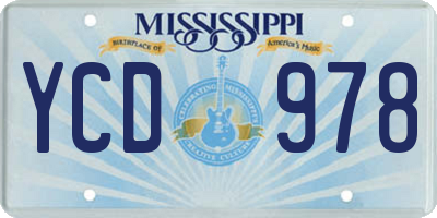 MS license plate YCD978