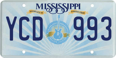 MS license plate YCD993