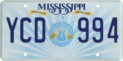 MS license plate YCD994