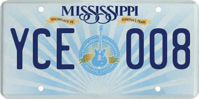 MS license plate YCE008