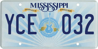 MS license plate YCE032