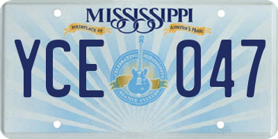 MS license plate YCE047