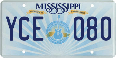 MS license plate YCE080