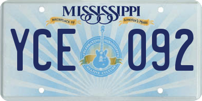 MS license plate YCE092