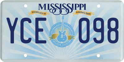 MS license plate YCE098