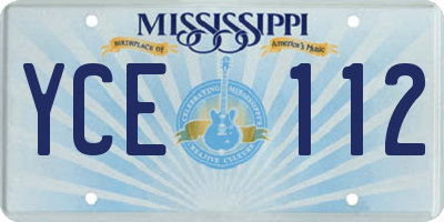 MS license plate YCE112