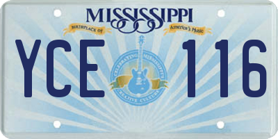 MS license plate YCE116