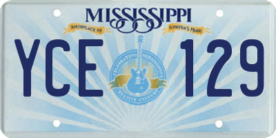 MS license plate YCE129