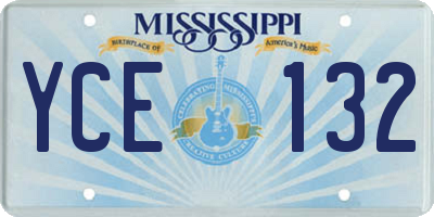 MS license plate YCE132