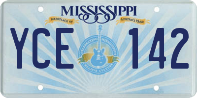 MS license plate YCE142