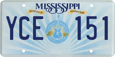 MS license plate YCE151