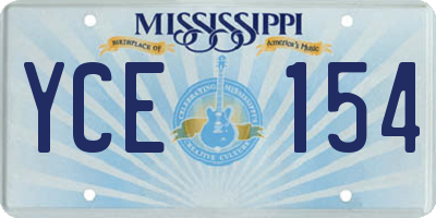 MS license plate YCE154