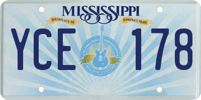 MS license plate YCE178
