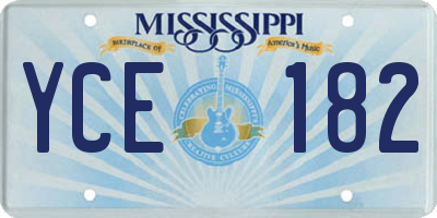 MS license plate YCE182