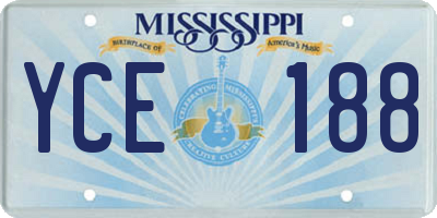 MS license plate YCE188