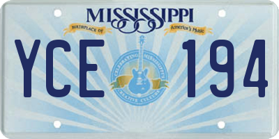 MS license plate YCE194