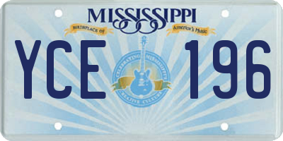 MS license plate YCE196