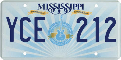 MS license plate YCE212