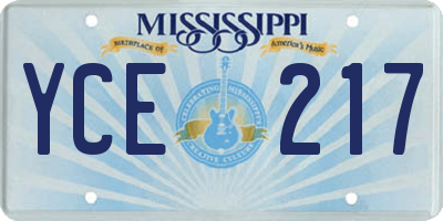 MS license plate YCE217