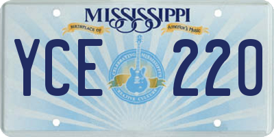 MS license plate YCE220
