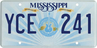 MS license plate YCE241
