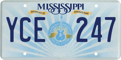 MS license plate YCE247