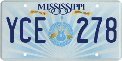 MS license plate YCE278