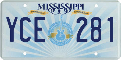 MS license plate YCE281