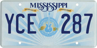 MS license plate YCE287