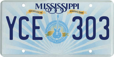 MS license plate YCE303