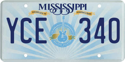 MS license plate YCE340
