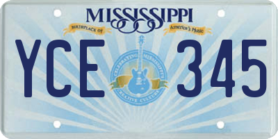 MS license plate YCE345